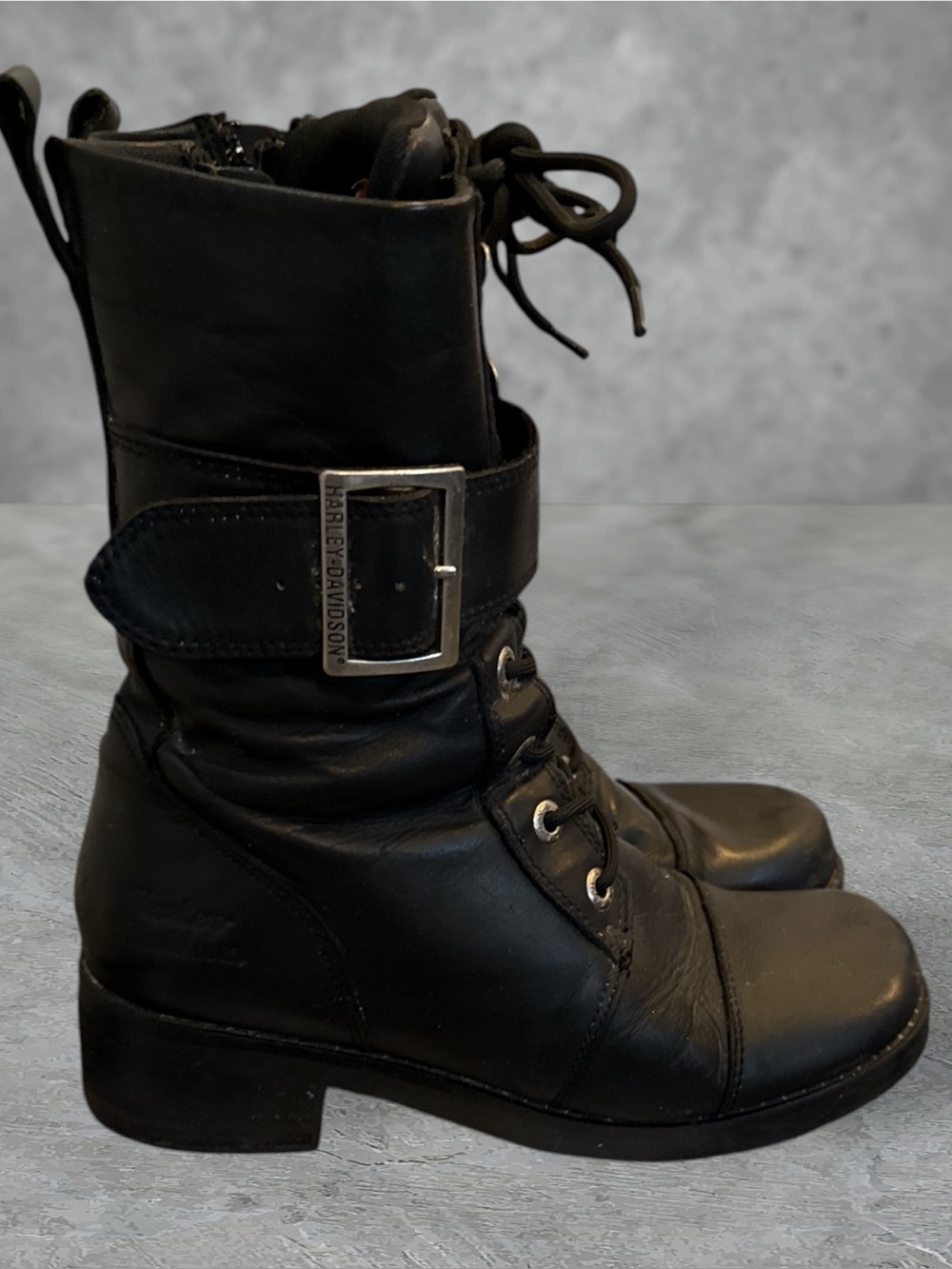 Harley-Davidson® Women's Jammie Black 8-Inch Boots, 2-Inch Heel D85259 Sz 9.5